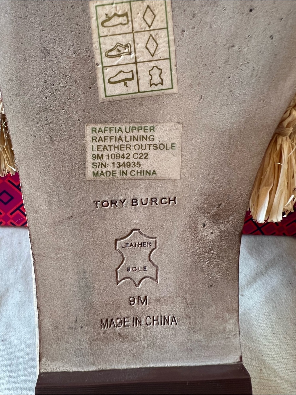 Tory Burch Natural Eleanor Raffia Slide Sandals - Picture 10 of 13